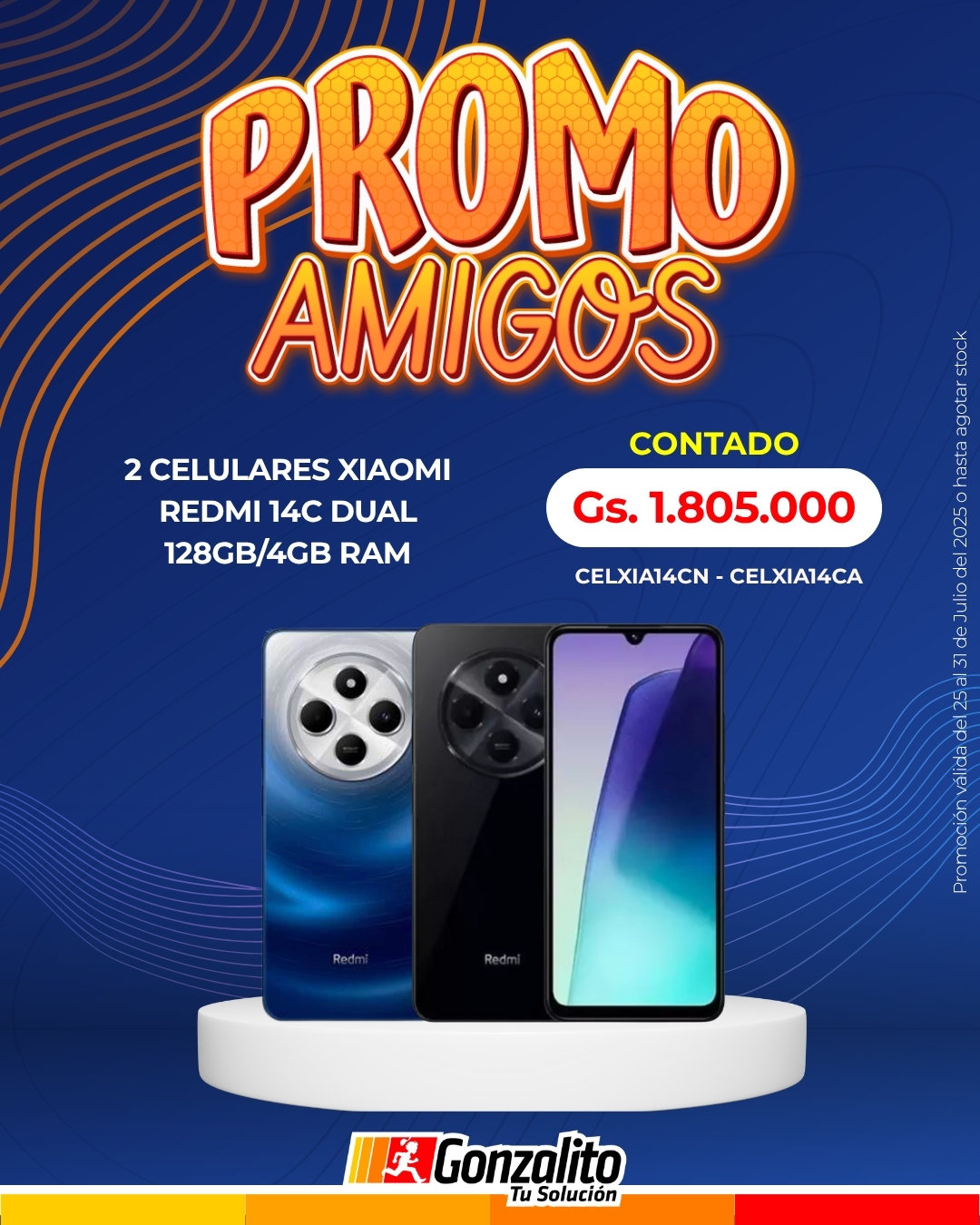 COMBO-CELULAR XIAOMI REDMI 14C DUAL BLACK + CELULAR XIAOMI REDMI 14 C DUAL BLUE