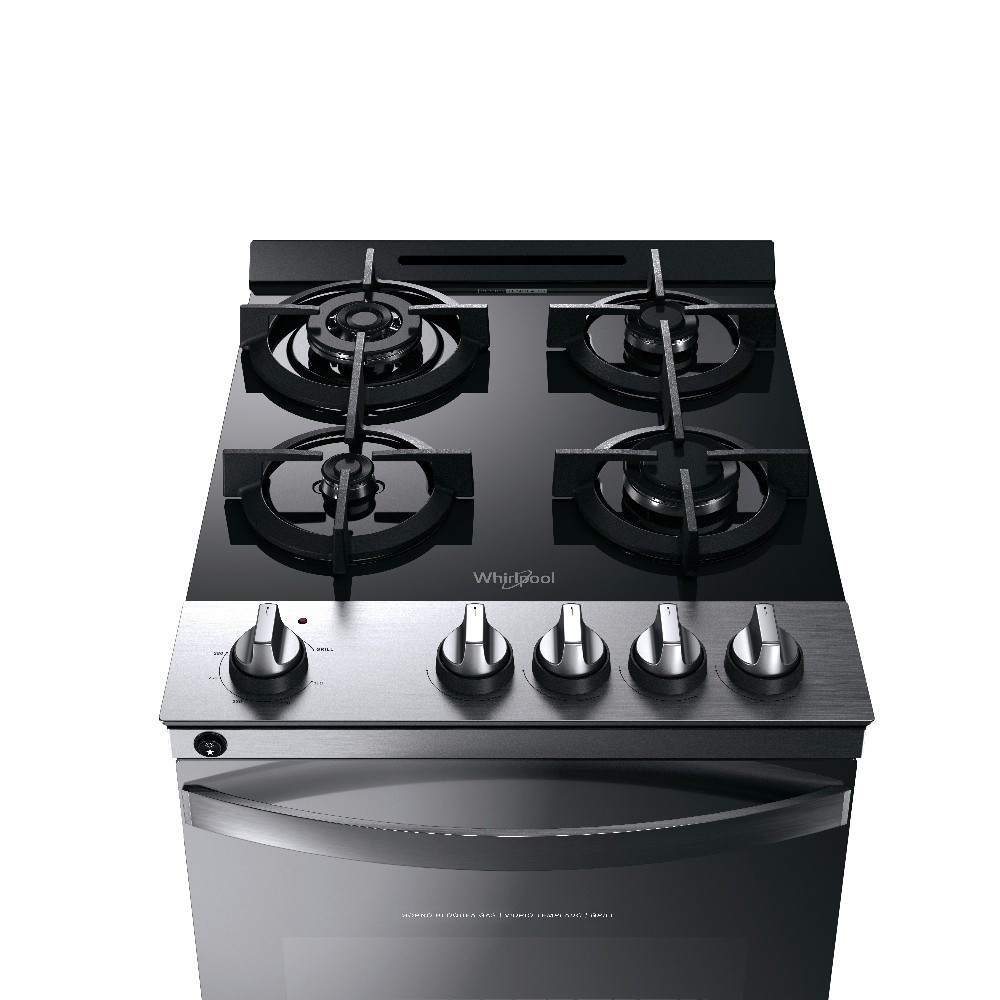 COCINA WHIRLPOOL 4H A GAS WF04VBR INOX MESADA VITRO