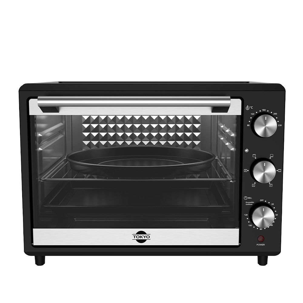 HORNO ELECTRICO TOKYO 46LTS NEGRO 1REJ/1BAND/1AGARRADERA +BANDEJA REDONDA