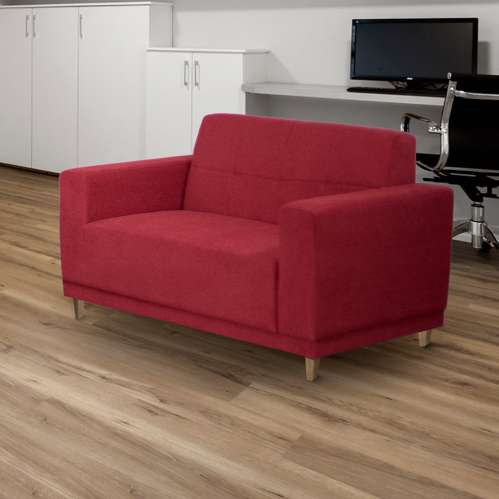 SOFA CONFORT NOGAL COLOR BORDO 2 LUGARES- NGO