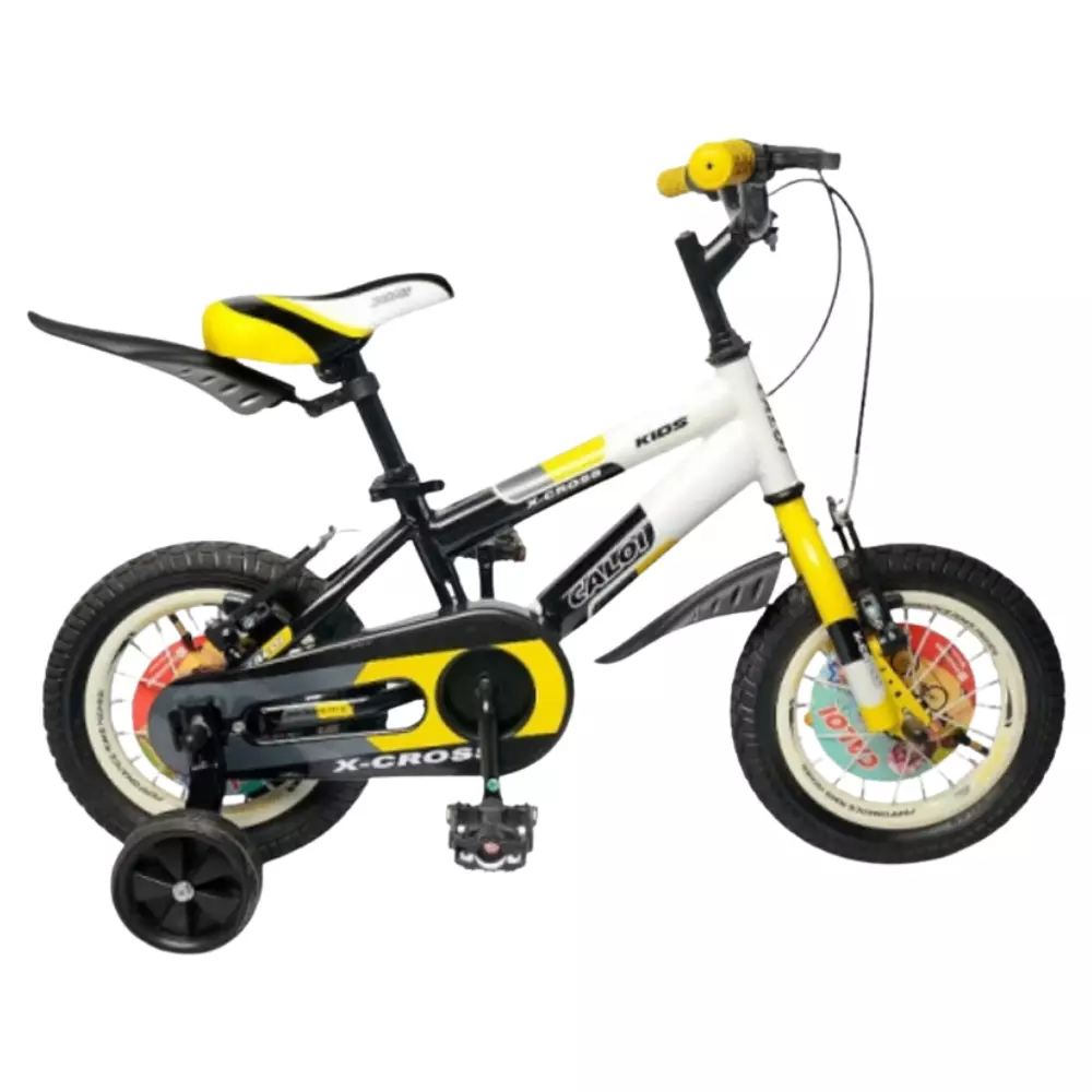 BICICLETA CALOI X-CROSS 12" AMARILLO/NEGRO
