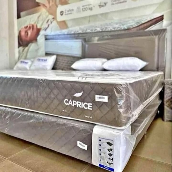 SOMIER COMPLETO CAPRICE 1.60X2.00 MARRON 110K + 2 ALMOHADAS