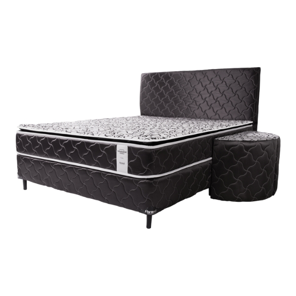 SOMIER COMPLETO NEO CONVENCIONAL PT 1.40X1.90 90K NEGRO + 2 ALMOHADAS