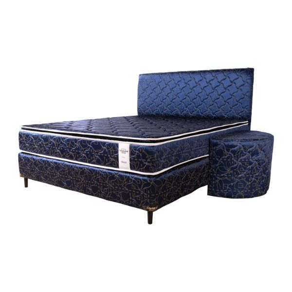 SOMIER COMPLETO NEO CONVENCIONAL PT 1.60X2.00 90K AZUL + 2 ALMOHADAS