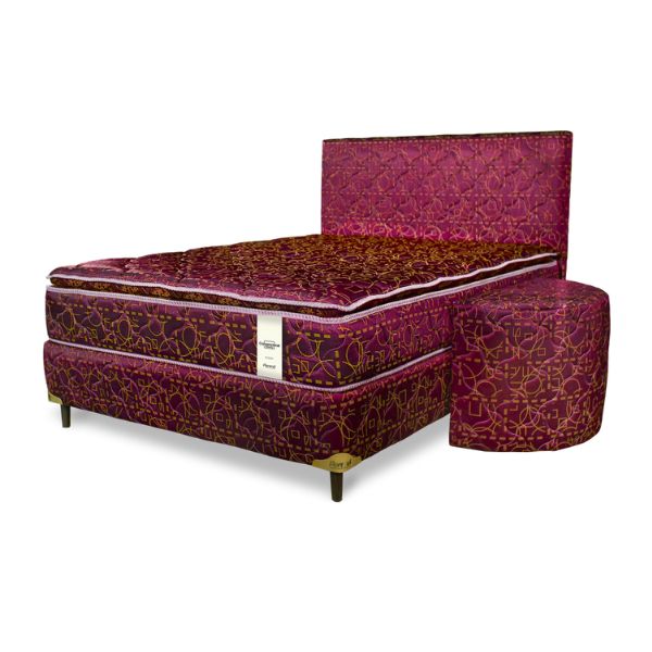 SOMIER COMPLETO NEO CONVENCIONAL PT 1.60X2.00 90K BORDO + 2 ALMOHADAS