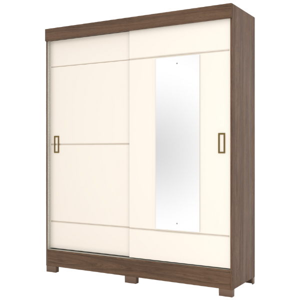 ROPERO BRIZ B66 2P CORREDIZAS CASTAÑO/OFF WHITE INVERFIN
