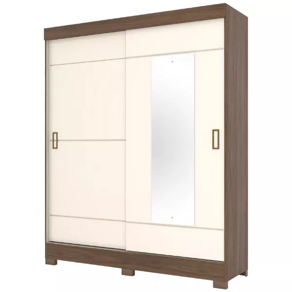 ROPERO BRIZ B66 2P CORREDIZAS CASTAÑO/OFF WHITE INVERFIN
