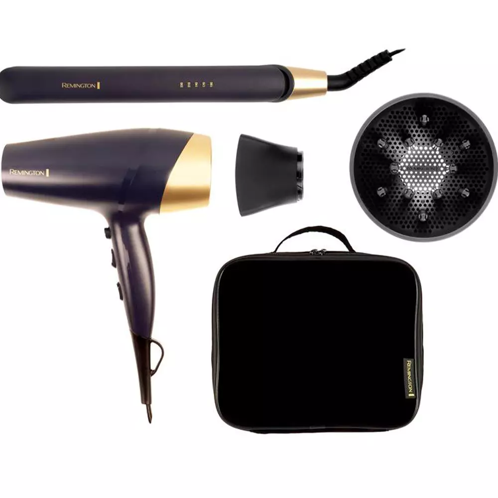 COMBO SAPPHIRE LUXE REMINGTON S5805GP-220R SECADOR + PLANCHITA CON ESTUCHE