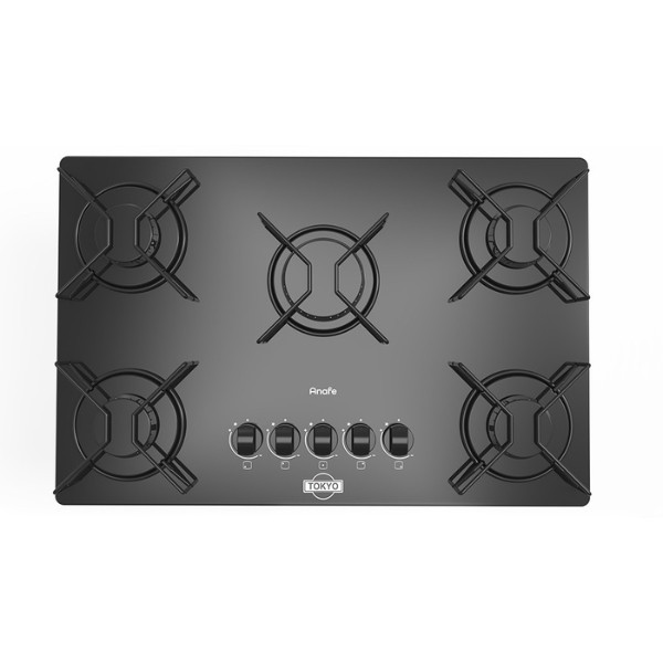 ANAFE TOKYO A GAS COOK 5 HORNALLAS VIDRIO TEMPLADO C/ENCENDIDO