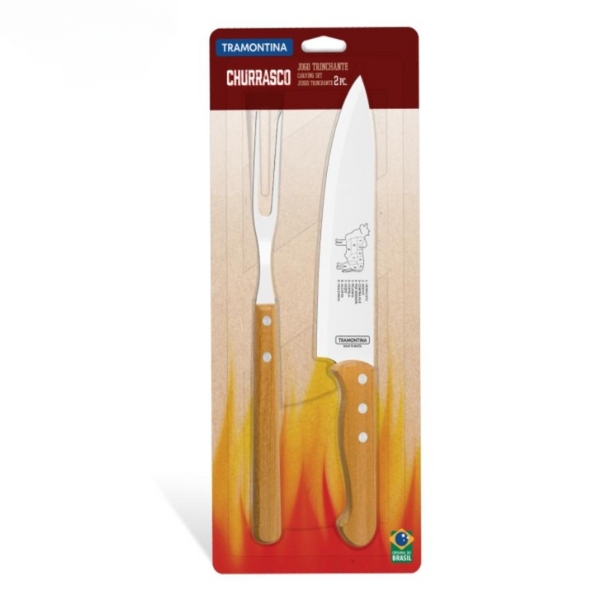 KIT DE ASADO TRAMONTINA 2 PIEZAS TRADICIONAL BLISTER