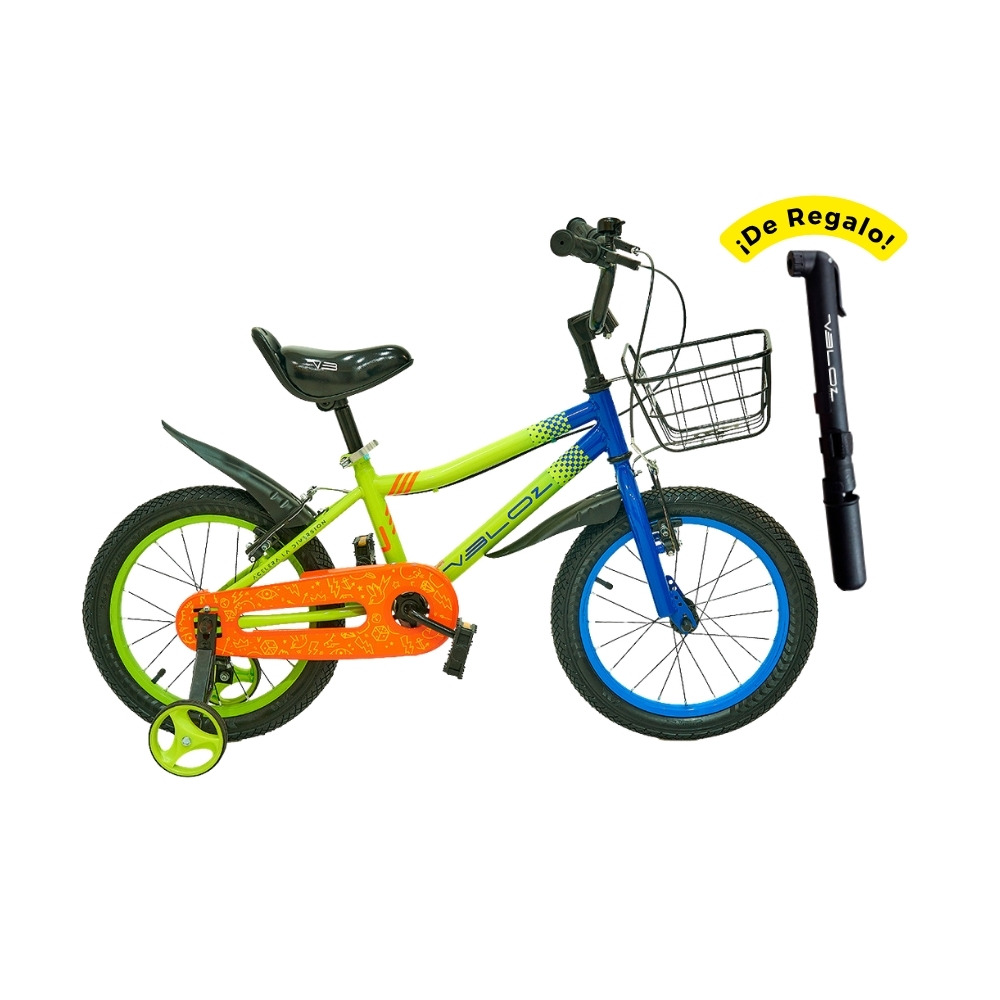 BICICLETA VELOZ 16" SPEEDY VERDE/AZUL CICBV16M-102-AR
