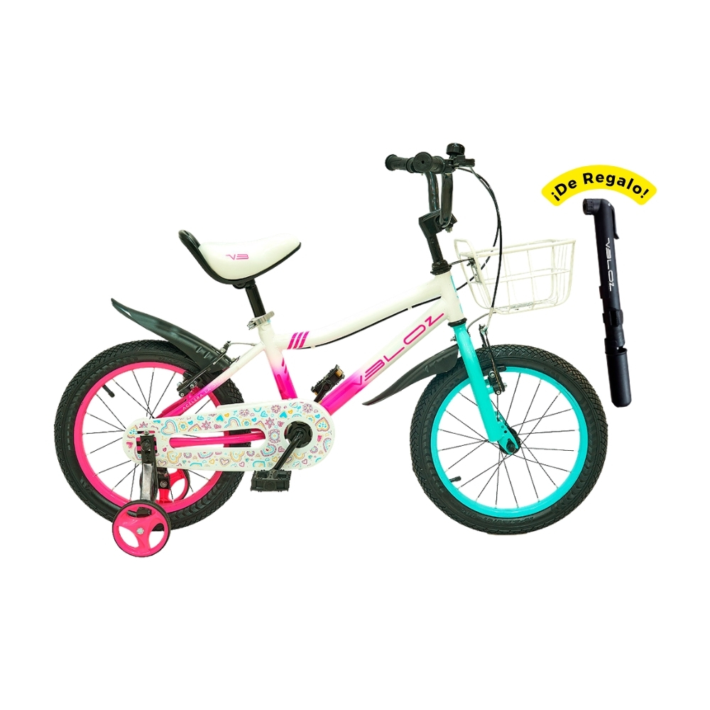 BICICLETA VELOZ 16" STARLET TURQUESA/ROSA CICBV16F-102-AR