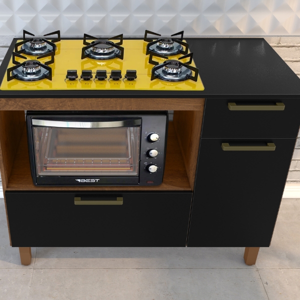 BALCON COOKTOP ZANZINI MASTER 2P 1C CINAMOMO/NEGRO 1280